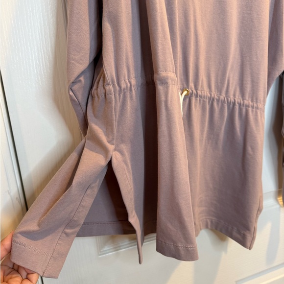 Grey State Mauve Purple Drawstring Cinch Waist Mock Neck Sweatshirt Size 0 - Picture 4 of 7